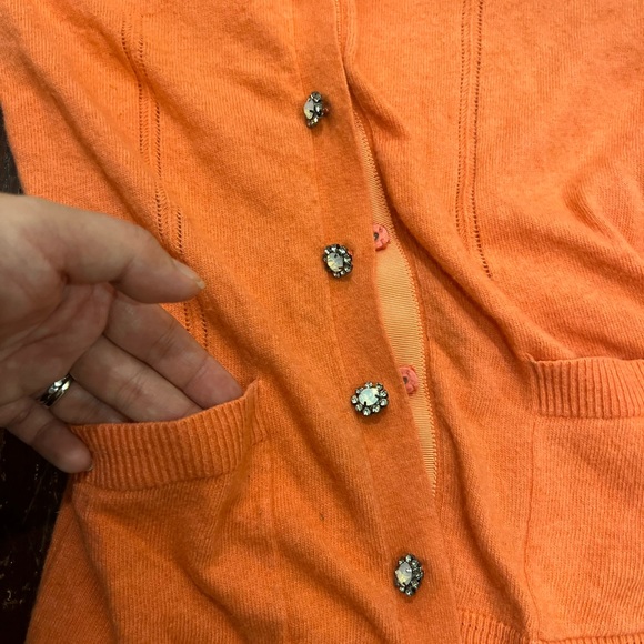 Milly of New York mixed angora coral button up cardigan - Picture 10 of 11